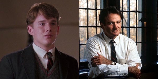 Ethan Hawke and Robin Williams at Dead Poets Society