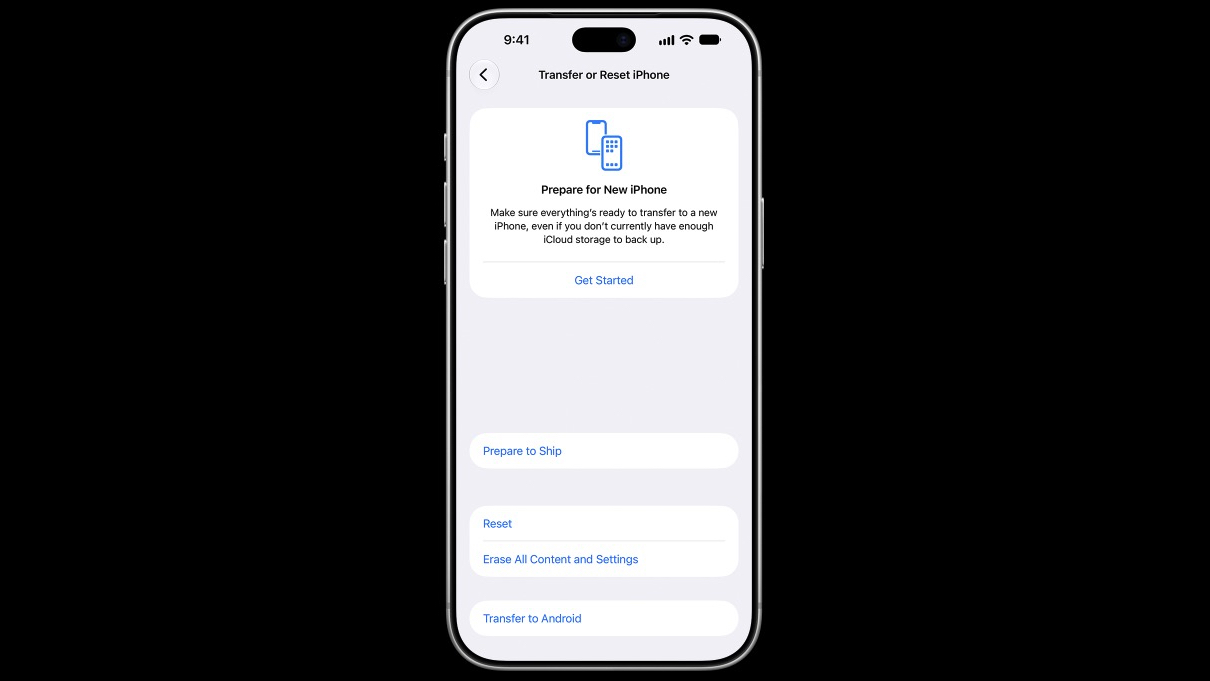 The 'Prepare to Ship' option on an iPhone 18 Pro Max