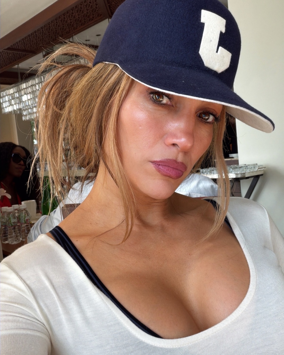 Jennifer Lopez with glowing skin.