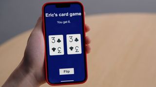 Card Game shown on iOS which uses Apple Accessibility plug-in for Unity