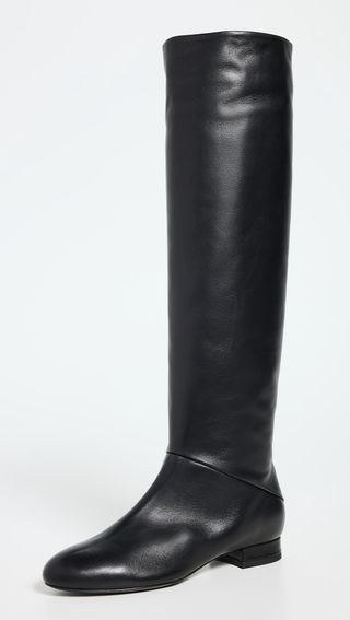 Botas Altas De Couro Napa Preto