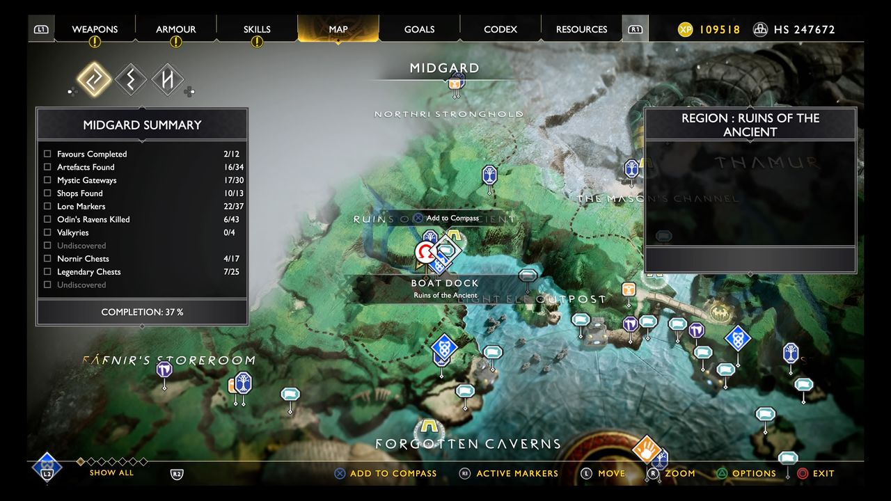 God of War treasure map locations