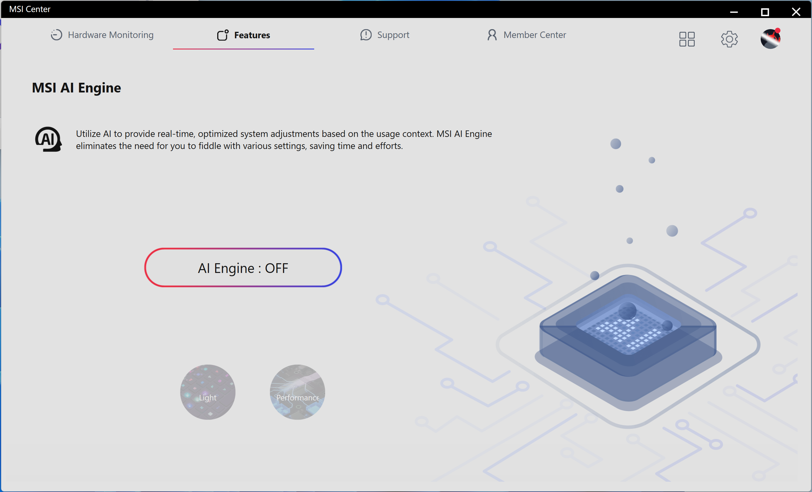 MSI MPG X870E Edge Ti Wifi - MSI Center