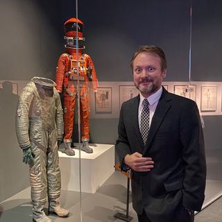 Director Rian Johnson checked out the "2001: A Space Odyssey" exhibit at the MOMI after speaking before a film screening in January, 2020.