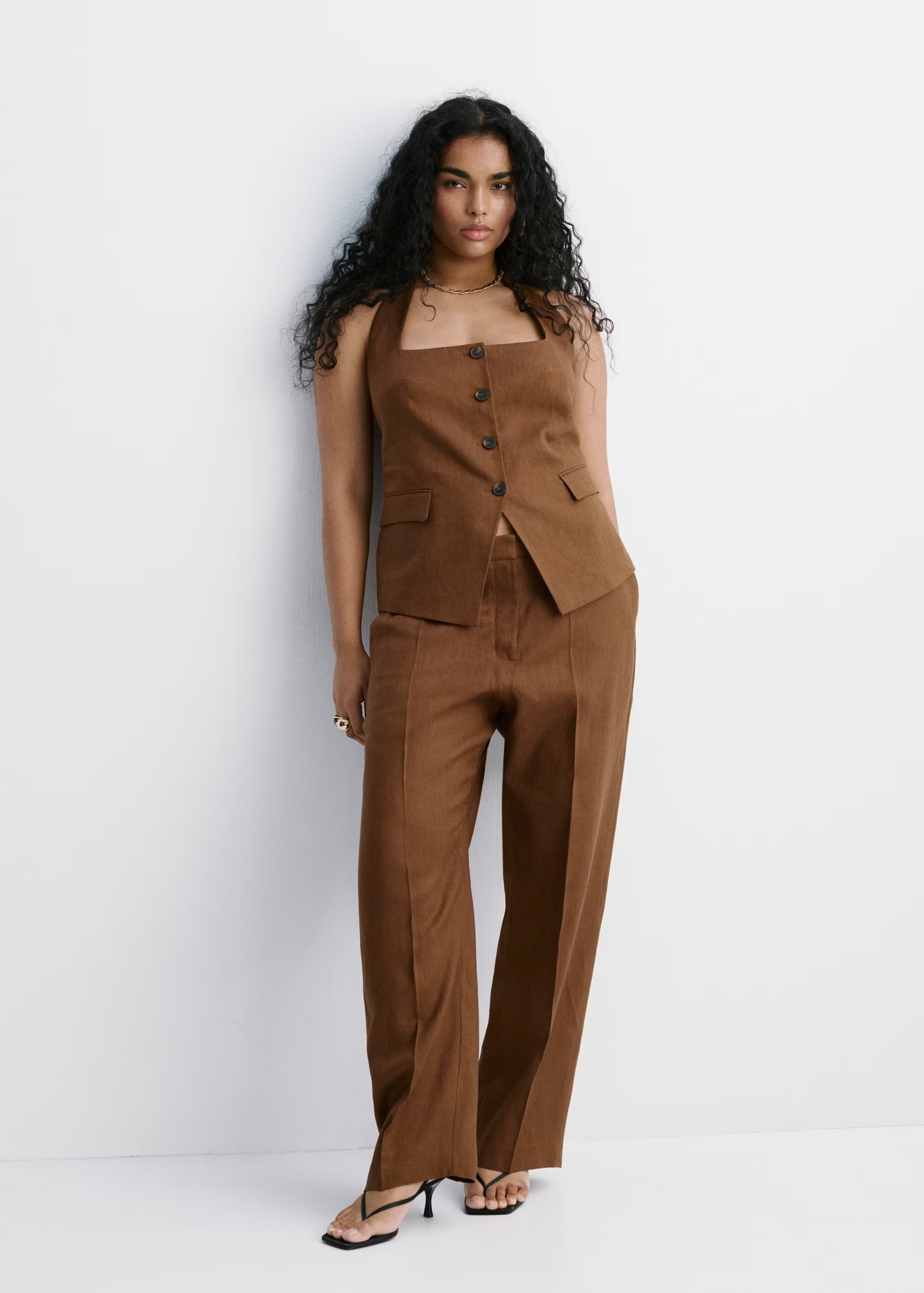 MANGO, Linen Suit Trousers