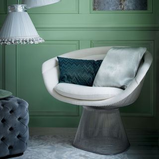green and white cushions