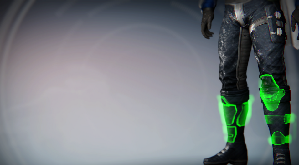 Radiant Dance Machine boots from Destiny. They are glowing green.