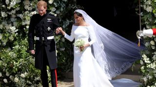 Prince Harry, Duke of Sussex and Meghan, Duchess of Sussex leave St George's Chapel, Windsor Castle after their wedding