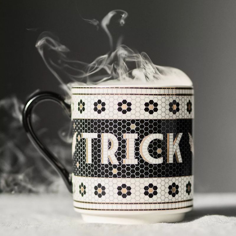 Black and white Halloween mug