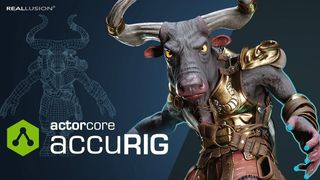 AccuRIG; a render of a rigged minotaur