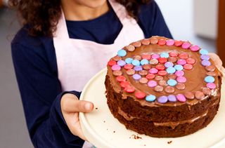 Hearty Smartie chocolate cake