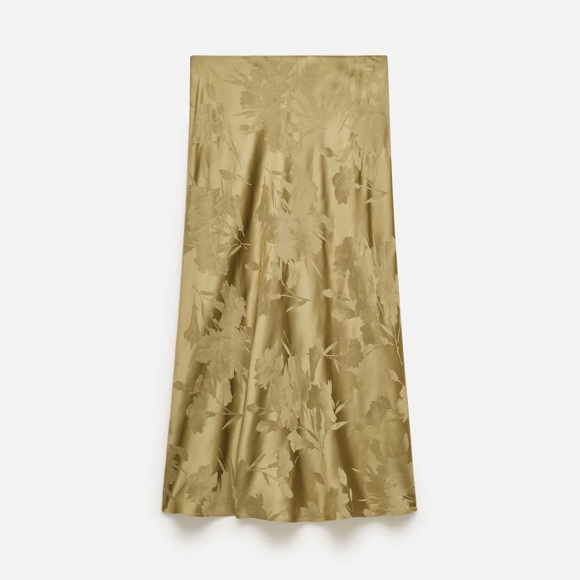 Gwyneth Lace Column Slip Skirt in Double-Faced Satin Jacquard
