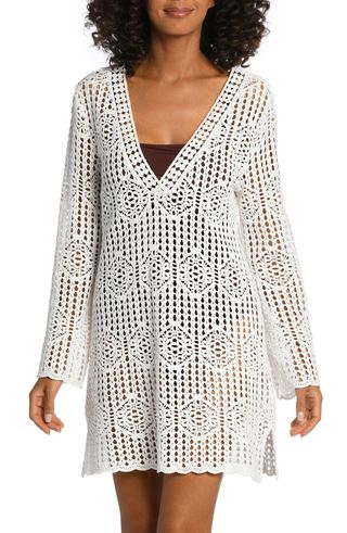 Waverly Long Sleeve Cotton Cover-Up Dress