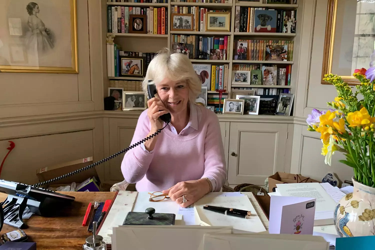 Then-Duchess Camilla working in her office in 2016.