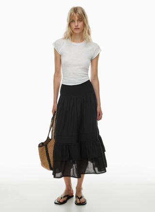 black slip skirt