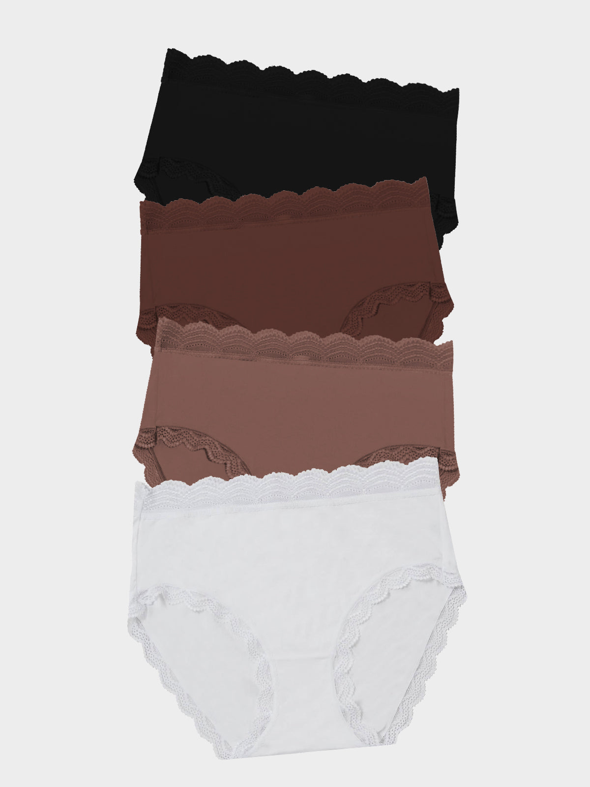 High Rise Knicker Four Pack - Mocha Essentials