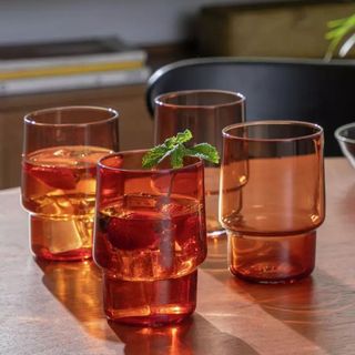 orange tumbler glasses 