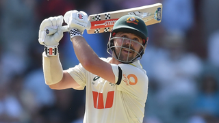 ADELAIDE, AUSTRALIA - DECEMBER 19: Travis Head of Australia hits a four during day three of the Third Test Match in the 2025-26 Ashes Series between Australia and England at Adelaide Oval on December 19, 2025 in Adelaide, Australia.