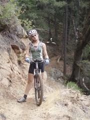 Riding in the mountains.