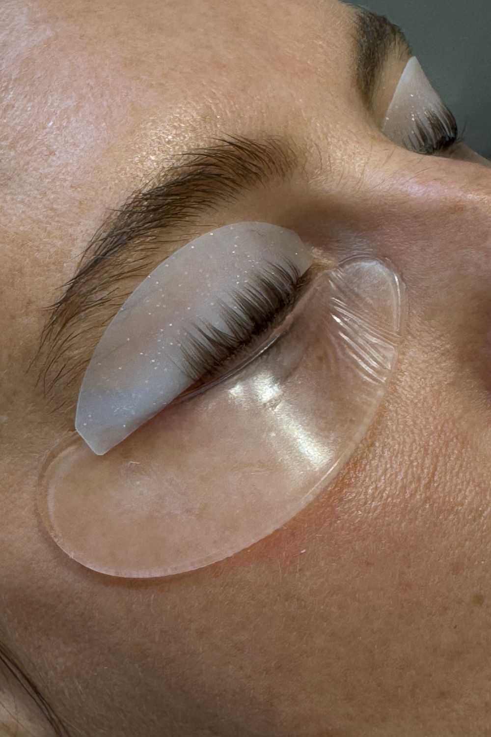 Katie Thomas having the Korean Lash Lift - step 1