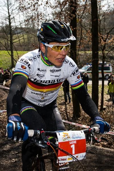 Sabine Spitz races uphill
