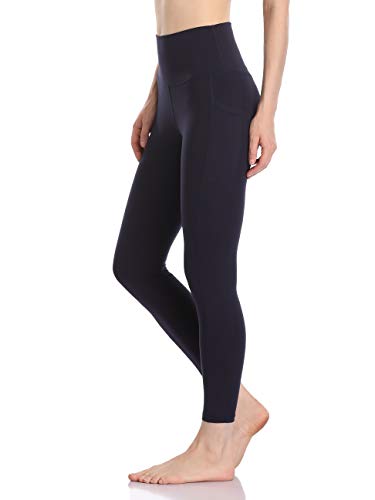 Colorfulkoala Women&#039;s High Waisted Tummy Control Workout Leggings 7/8 Length Yoga Pants With Pockets (s, Navy)