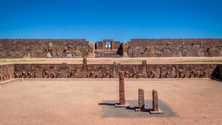 Ruins of Tiwanaku archaeological site.