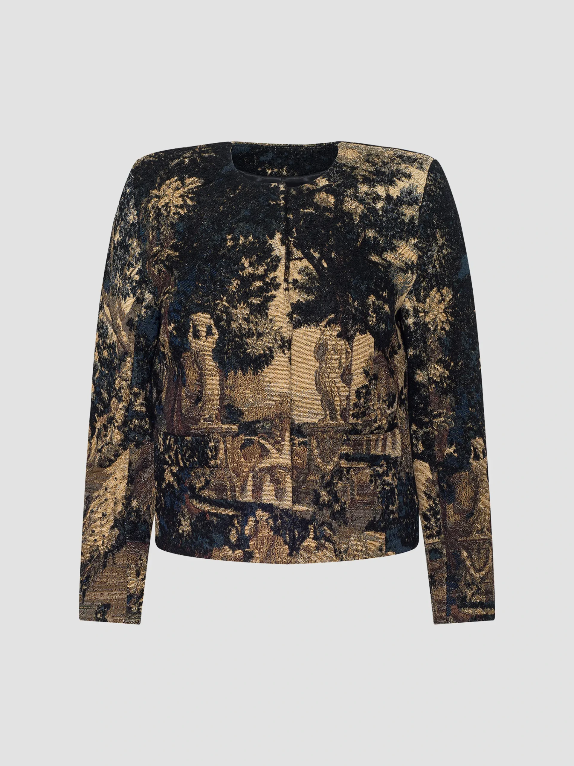 Lian Tapestry Collarless Jacket