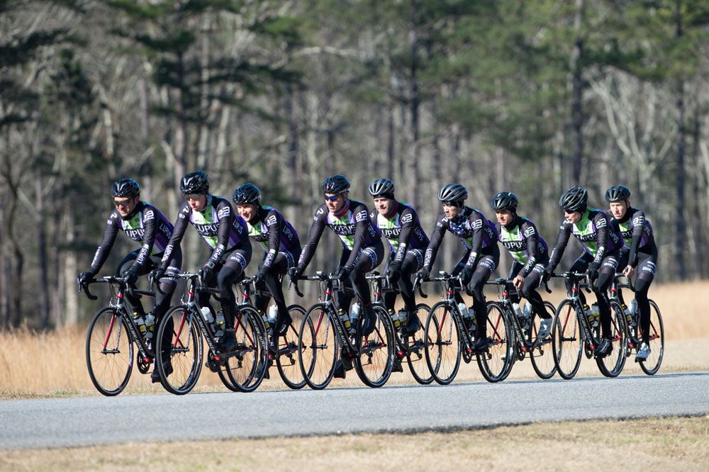 The Lupus Racing team rolls through Callaway Gardens