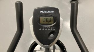 Close-up of Yosuda Indoor Cycling Bike LCD monitor