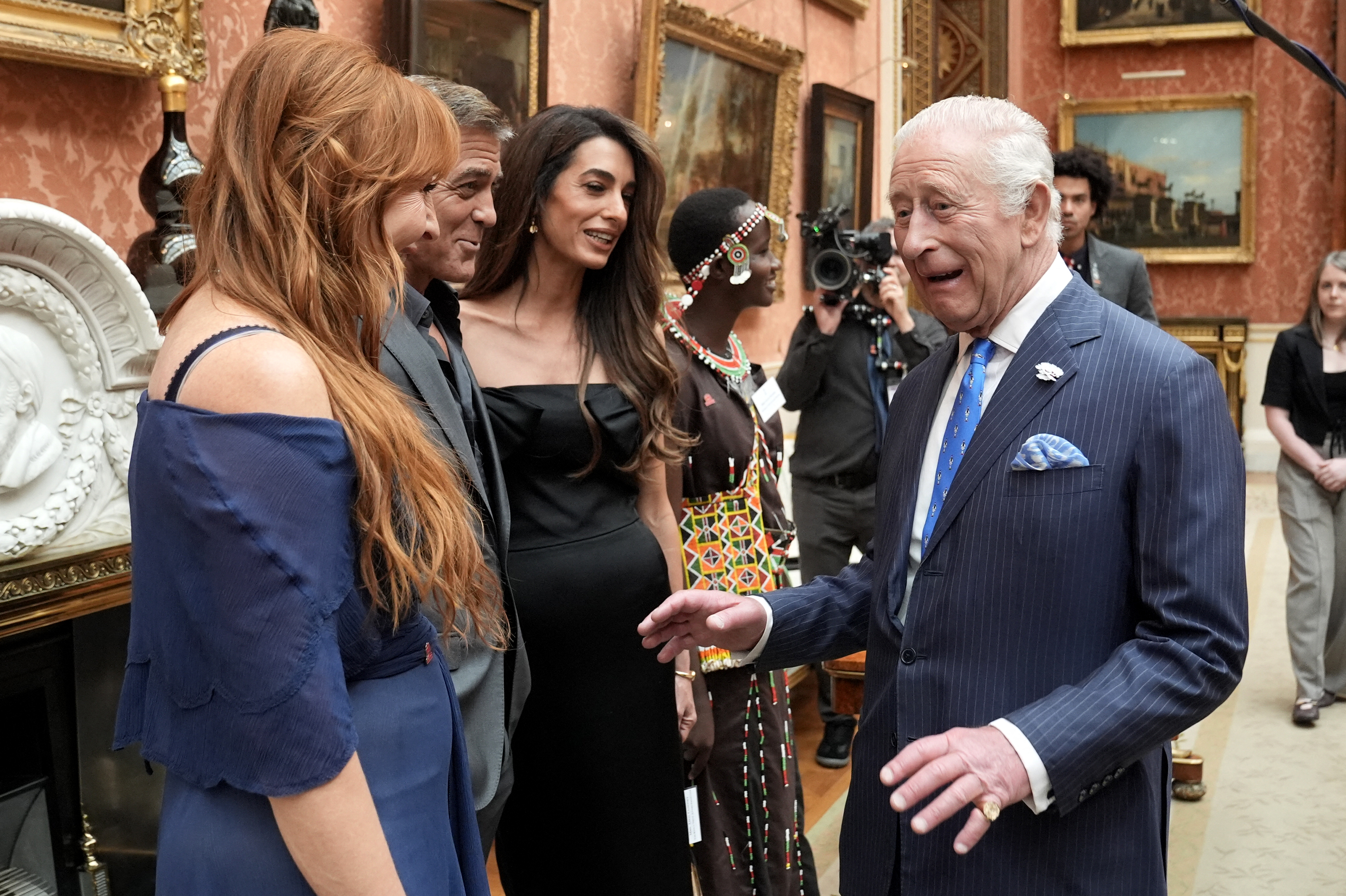Amal Clooney wore a black dress at the Kings Trust Awards winner ceremony