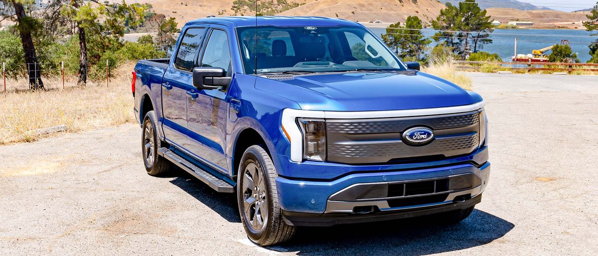 Ford F-150 Lightning parked outside in parking lot