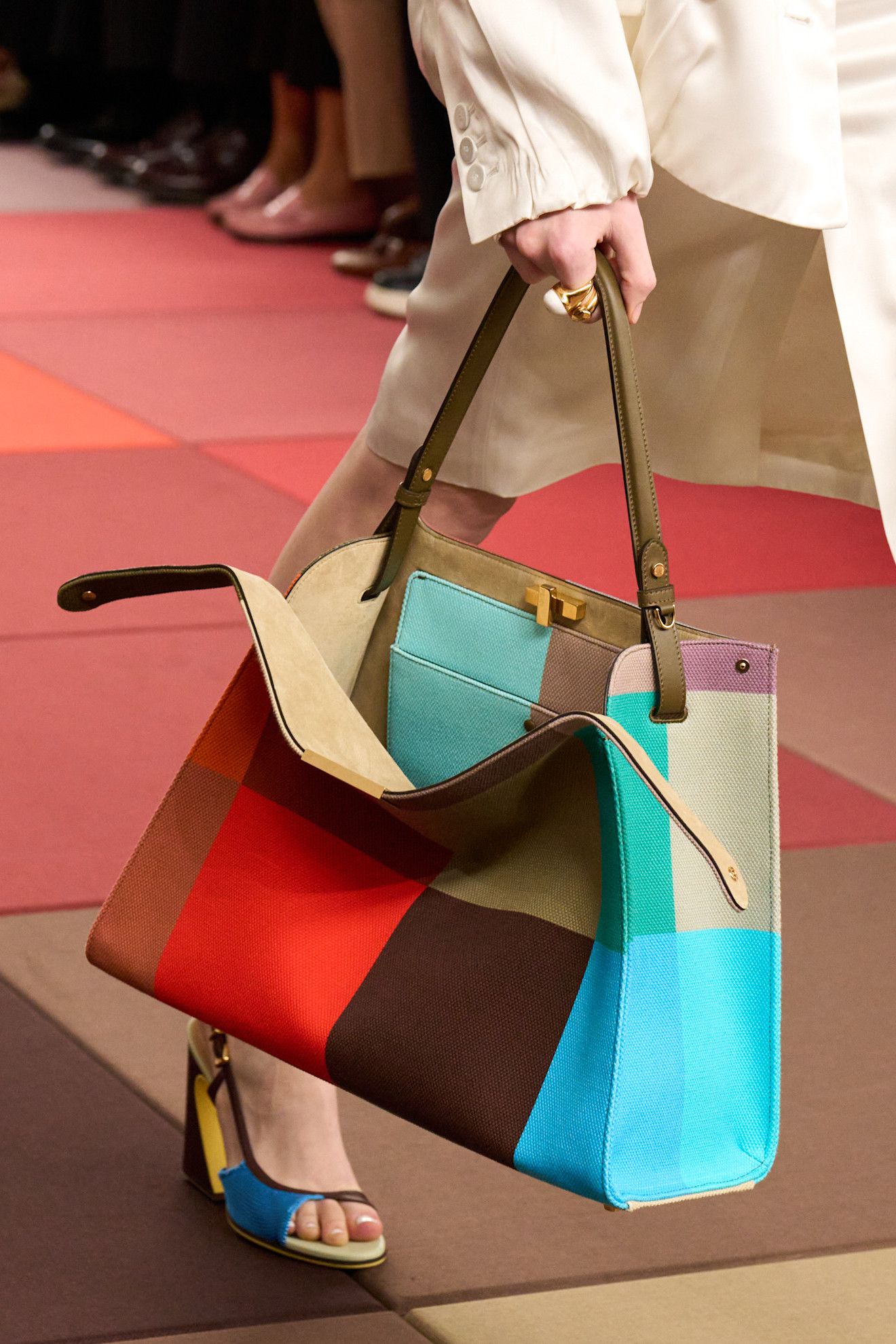 Model carrying Peekaboo bag on the Fendi spring/summer 2026 runway.