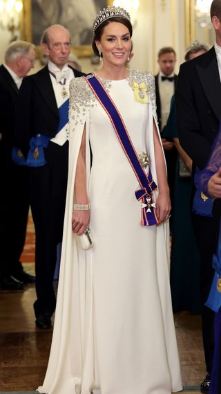Catherine, Princess of Wales during the State Banquet at Buckingham Palace