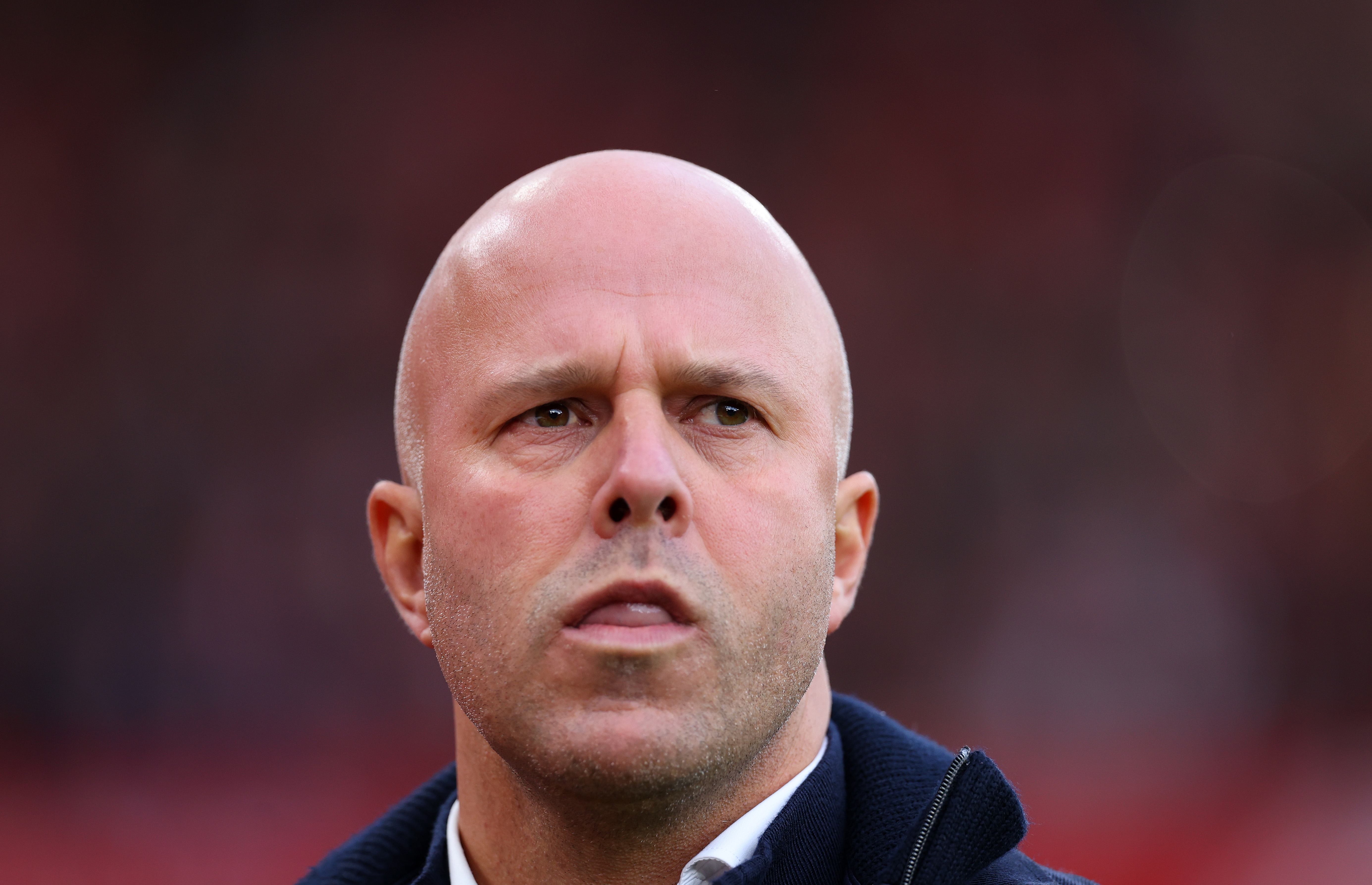LIVERPOOL, ENGLAND - NOVEMBER 22: Arne Slot, Manager of Liverpool, reacts prior to the Premier League match between Liverpool and Nottingham Forest at Anfield on November 22, 2025 in Liverpool, England. (Photo by Molly Darlington/Getty Images)