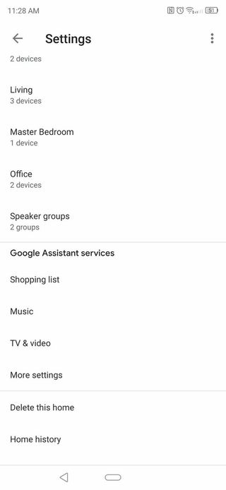 Google Home app settings new