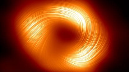 A swirling ring of orange light