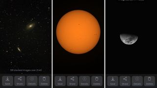 Three images of planets in space next to each other