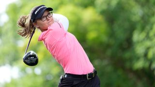 Brooke Henderson takes a shot at the LPGA Meijer Classic