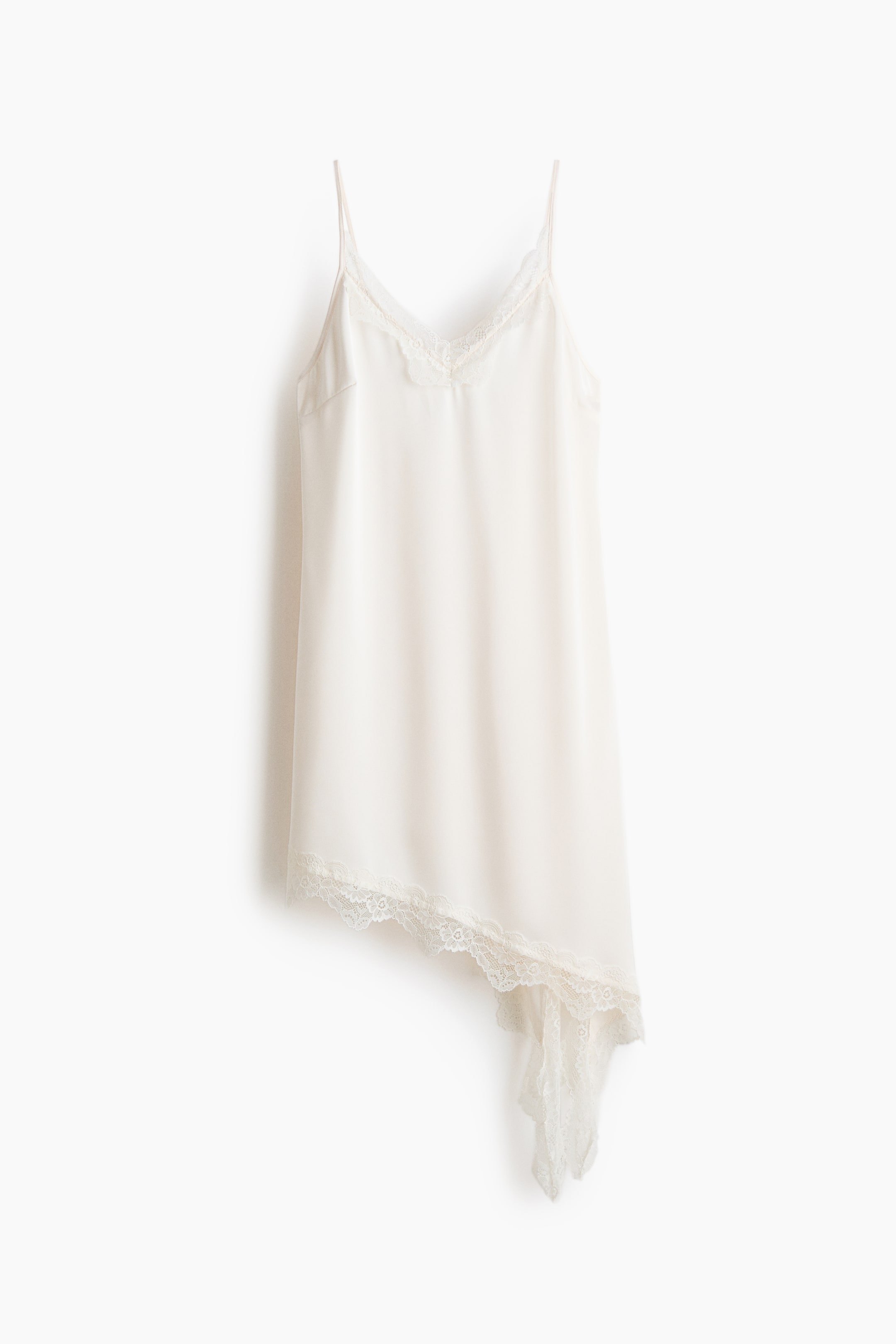 Lace-Trimmed Satin Dress
