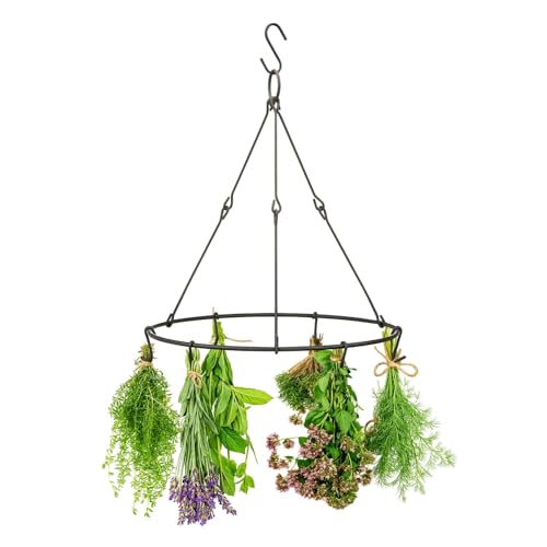 Ckb Ltd Herb and Flower Dryer - Kitchen &amp;amp; Garden Hanging Drying Rack - Space-Saving Accessory to Air Indoors or Outdoors for Plants, Grass, Vanilla, Spices, Flowers, Aromatic Herb Tea Leaves