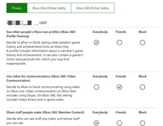 Xbox Privacy Settings