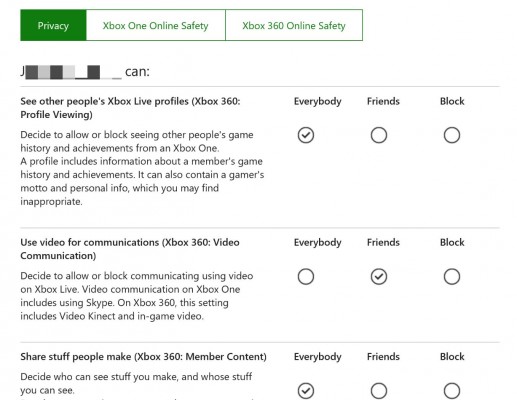 Xbox Privacy Settings