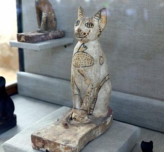 wooden cat statues