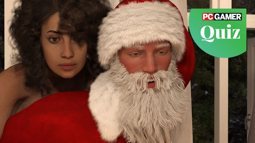 A woman and Santa Claus