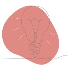 illustration of lightbulb on magenta background