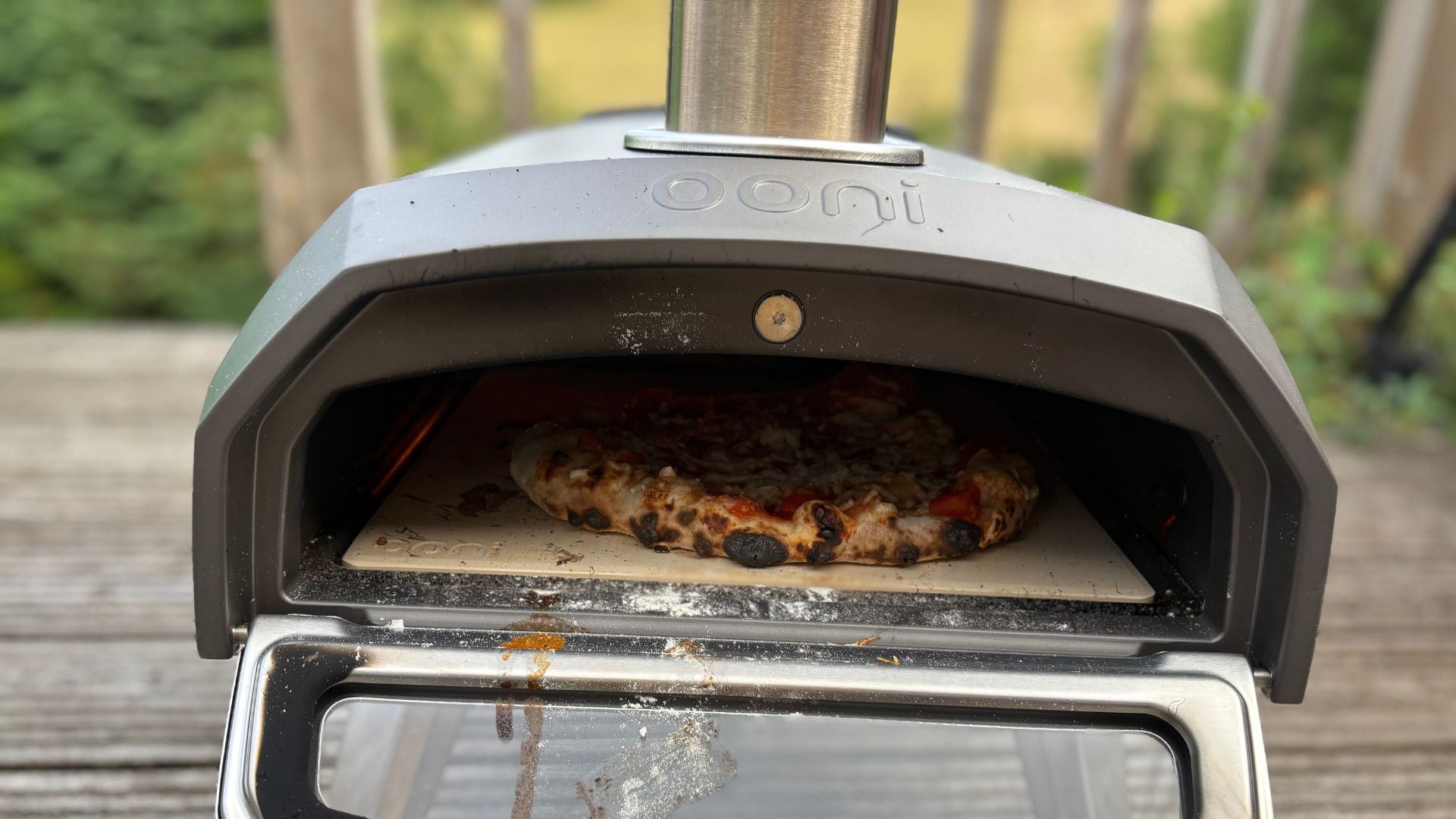 Pizza on the base of the Ooni Karu 12 2nd Generation