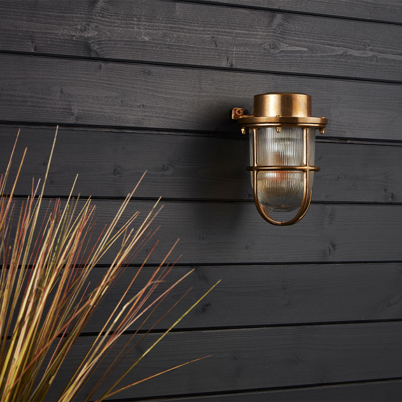 Westport Coastal Whitby Outdoor Wall Light - Brass
