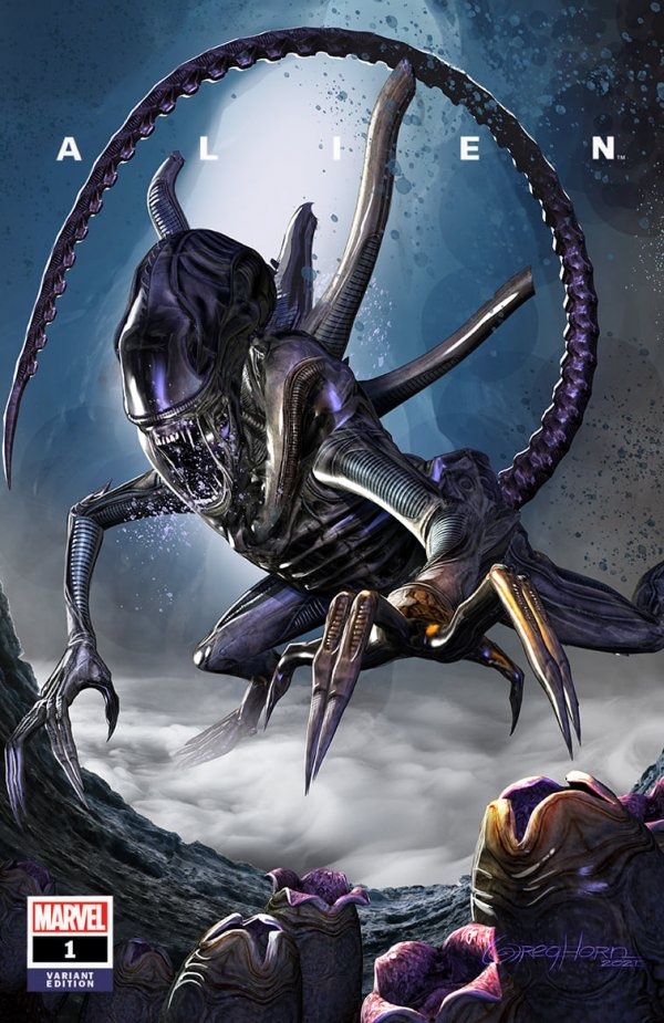Variant covers for Marvel's "Alien #1" comic book.