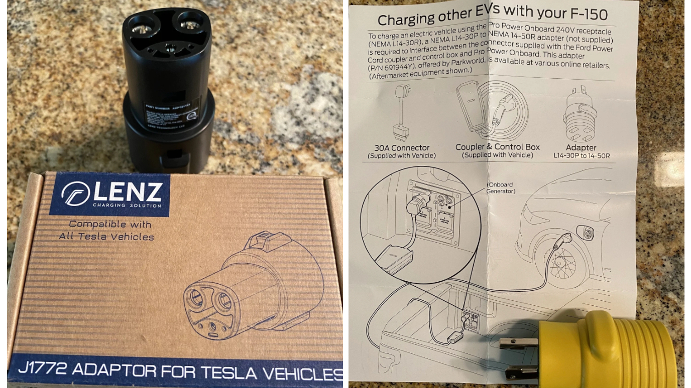 Telsa charger included with the Ford F-150 Lightning